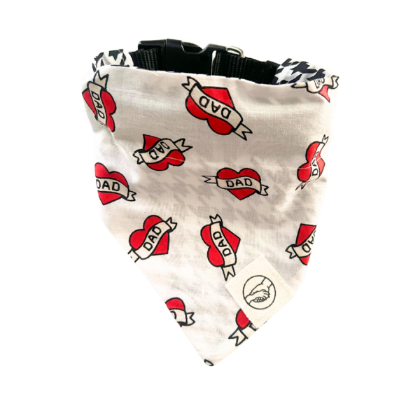 I Love Dad Reversible Slide On The Collar Pet Bandana