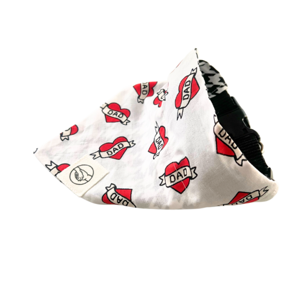 I Love Dad Reversible Slide On The Collar Pet Bandana