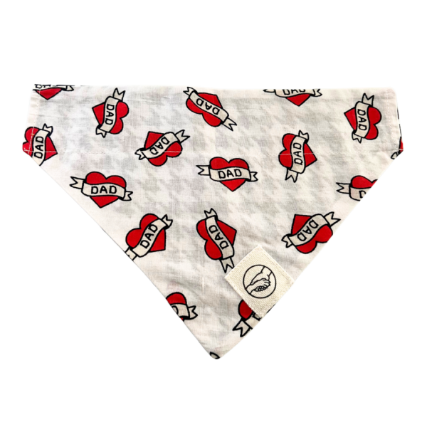 I Love Dad Reversible Slide On The Collar Pet Bandana