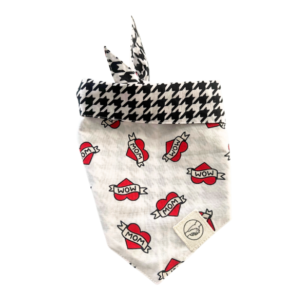 I Love Mom Reversible Tie On Pet Bandana