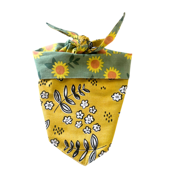 Sunflower Reversible Tie On Pet Bandana