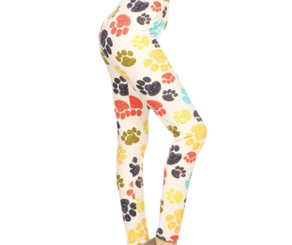 Colorful Paw Print Leggings