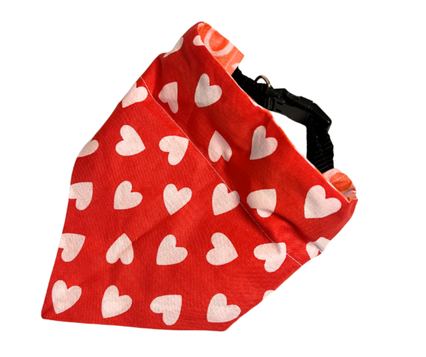 Valentine's Day Pet Bandanas : Slide On The Collar and Tie On - Washable - Cotton - Image 3